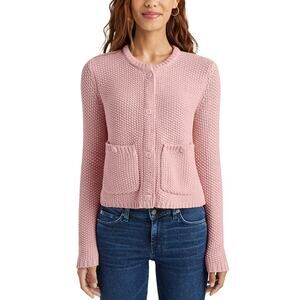 Splendid Women Cotton Candy Knit Andrea Long Sleeve Cropped Cardigan Size XL